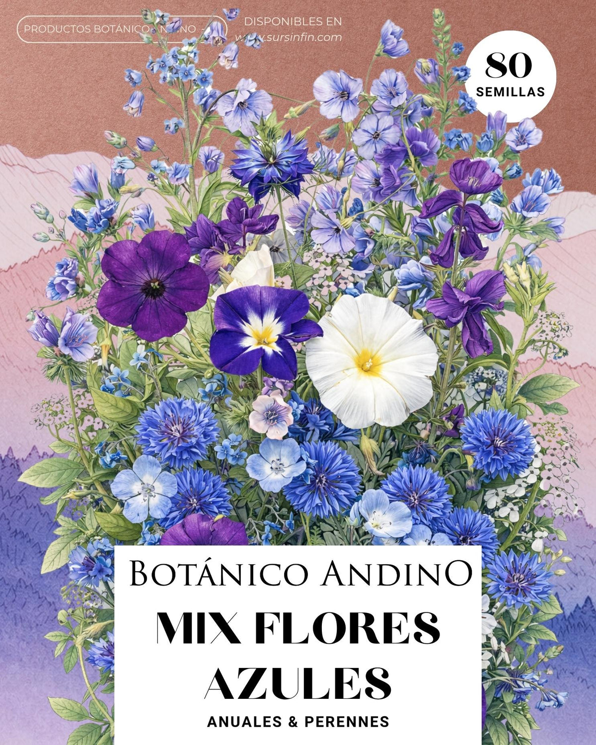 Mezcla de flores azules
