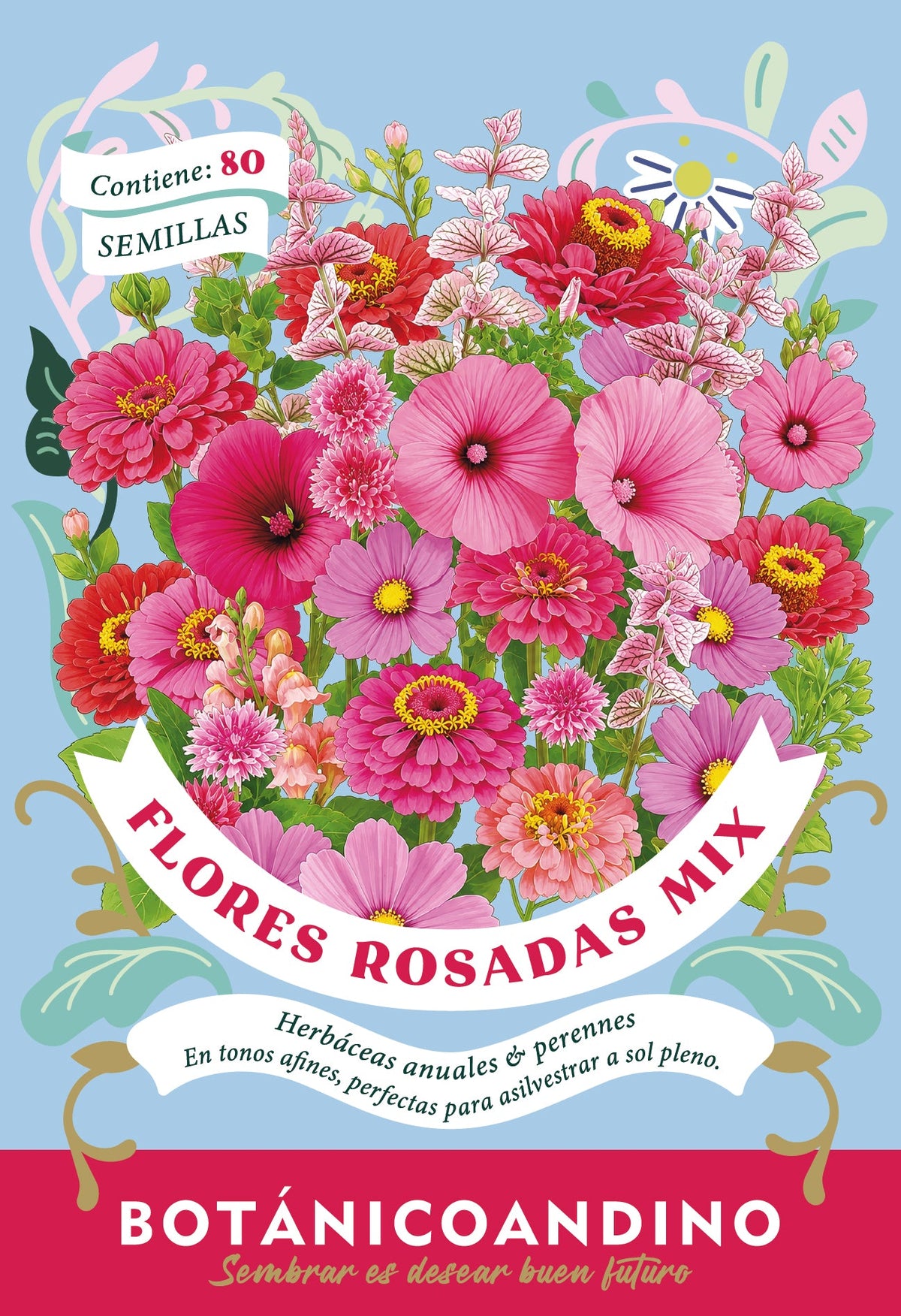 Mezcla de flores rosadas